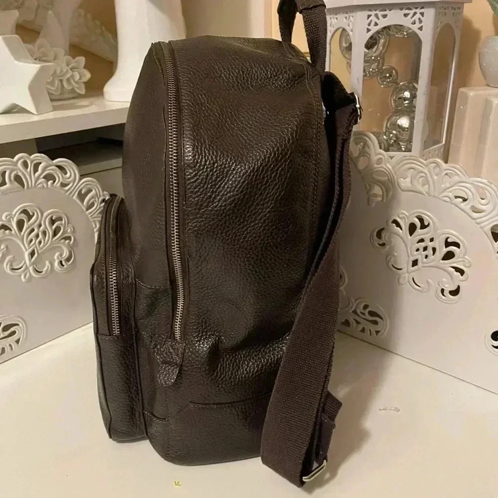 Cole Haan dark brown unisex backpack leather in great conditions